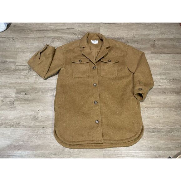 Old‎ Navy Wool Blend Women's Sz L Brown Oversized Peacoat Over Coat - Picture 1 of 8